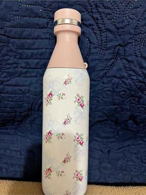 Floral Water Bottle in Pink & Cream Like New